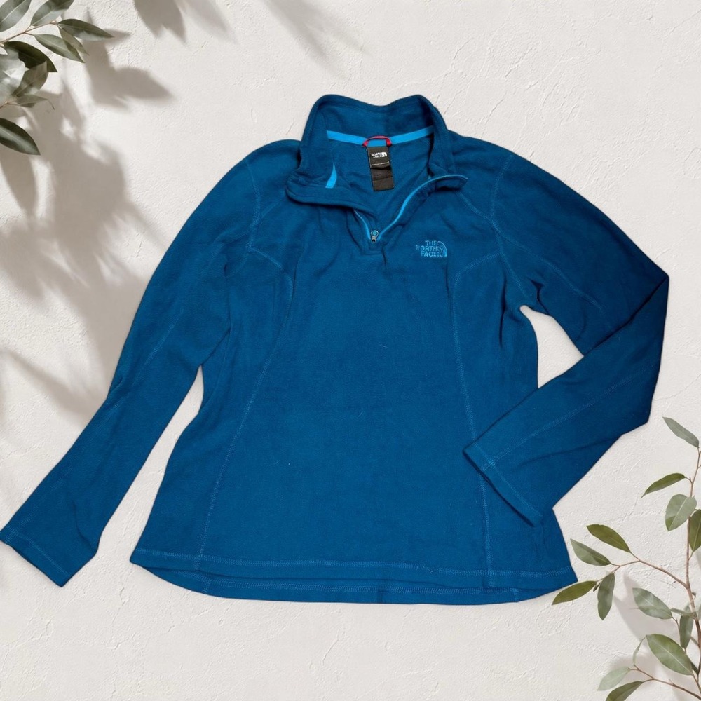 The North Face Blue Fleece Quarter Zip Pullover Womens Medium Hiking Gorpcore
